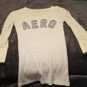 Aeropostale Cream Long Sleeve Tee